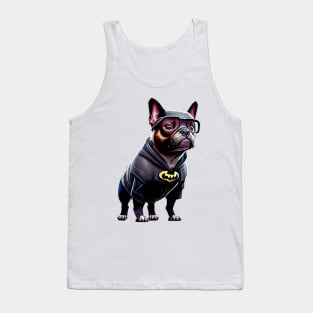 Super Frenchie: Black Superhero Suit Tank Top